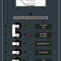 Metal AC Panel - Main + 3 Positions, Voltmeter (8043)