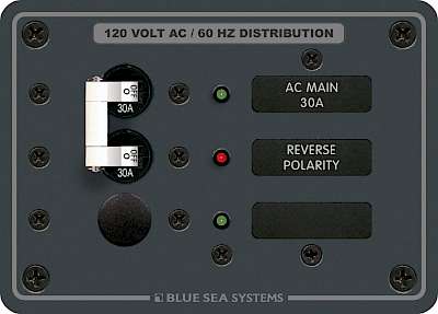 BLUE SEA 8029 Traditional Metal Panel - AC Main + 1 Position