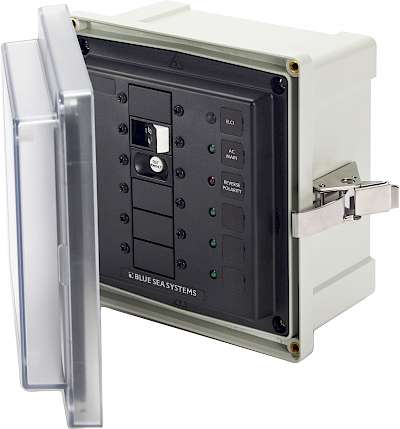 BLUE SEA 3116 SMS Surface Mount System Panel Enclosure - 120 AC/30A ELCI Main - 3 Blank Circuit Position